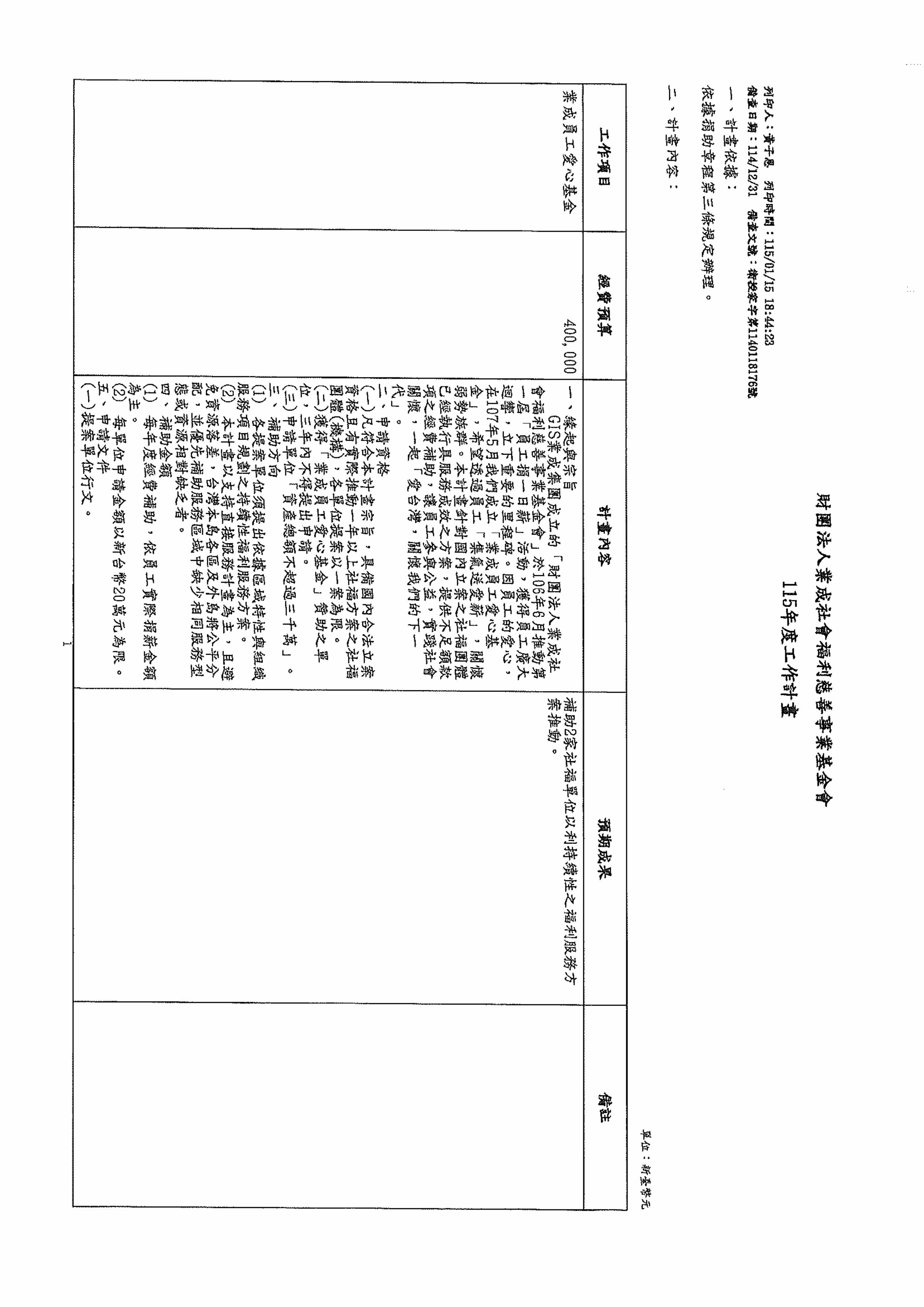 2026工作計畫與預算